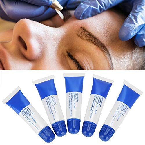 5pcs tatuaje de reparación de enfermería gel anti-cicatriz crema de cuidado posterior para tatuaje de labios de cejas(Azul)