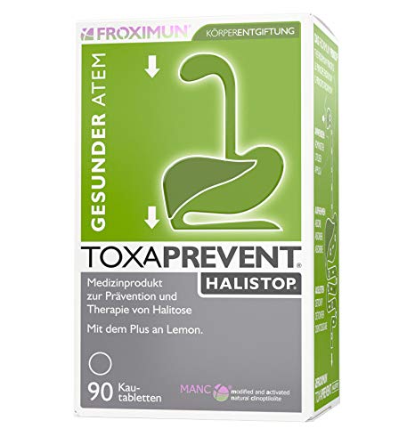90 envases de TOXAPREVENT HALISTOP con 90 comprimidos masticables cada uno.
