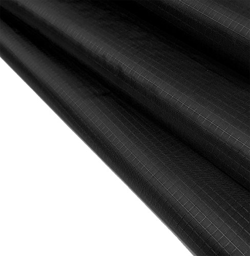 A-Express Ripstop Impermeable Poliéster Tela 3.8oz Polainas Material al aire libre Cubrir Acampar Bandera - 1 Metro (100cm x 150cm) Negro