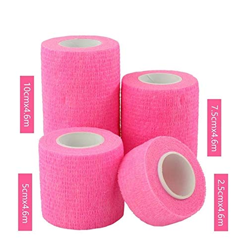 A-YSJ Vendaje Deportivo Elastoplast Vendas Adhesivas del Abrigo del Deporte cohesivo Vendaje de la Cinta Impermeable 3Pcs Vendaje for los Perros Caballos (Color : Pink, Size : S)