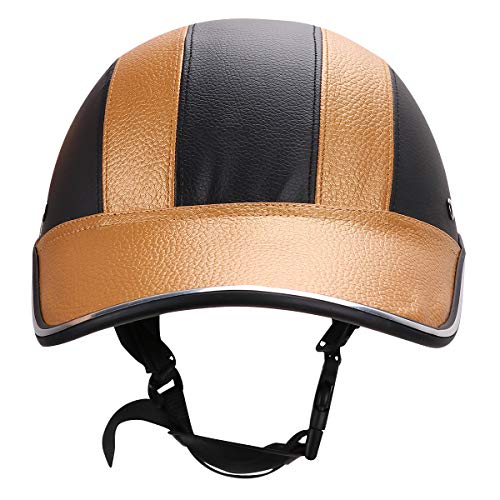 Abaodam 1 casco de equitación unisex con protección para la cabeza, gorra de béisbol para deportes al aire libre (negro dorado, tamaño libre).