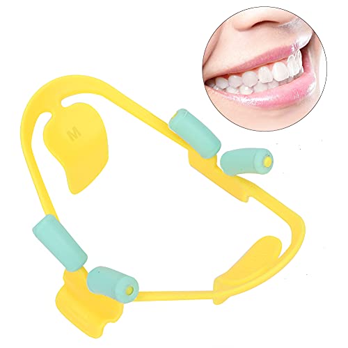 Abreboca, abrebocas dentales de uso conveniente con retractor de plástico para la mayoría de adultos (amarillo, M)