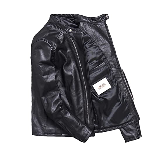 Abrigo de cuero suave de la zalea para la chaqueta de cuero de los hombres Moda Slim Motor Leather Clothe