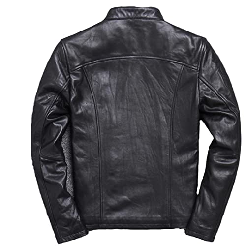 Abrigo de cuero suave de la zalea para la chaqueta de cuero de los hombres Moda Slim Motor Leather Clothe
