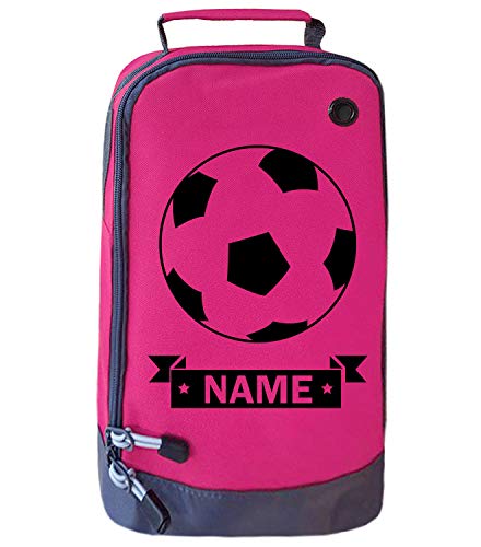 Absolutely Top Bolsa de fútbol personalizada para botas de niños, niñas, con cualquier nombre, diseño de burbujas de color rosa/negro
