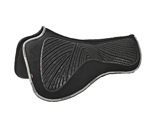 Acavallo Pad Gel - y Memory Foam & Silicon Grip & 3D-Abstandsgewirke - Color: Black - Tamaño: Dressage