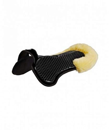 Acavallo Pad Wither Free Hexa Gel & Lammfell - Alfombrilla de gel y piel de cordero (talla única), color negro