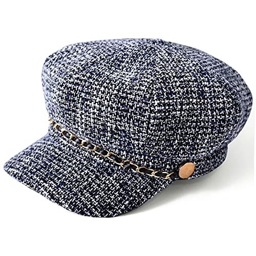 accsa Gorro de mujer de mezcla de lana octagonal visera moda sombrero Peaked Basco otoño invierno clásico para rayas artísticas sombrero estilo francés