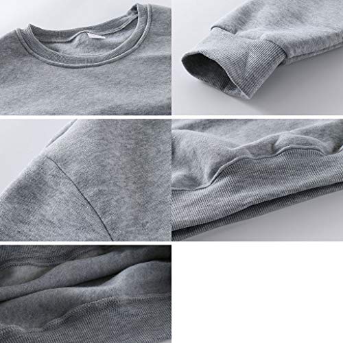 ACEGI ACDC Moda Alfabeto inglés Patrón Casual Moda Suéter de Manga Larga Ropa de Color sólido Ropa Deportiva de algodón