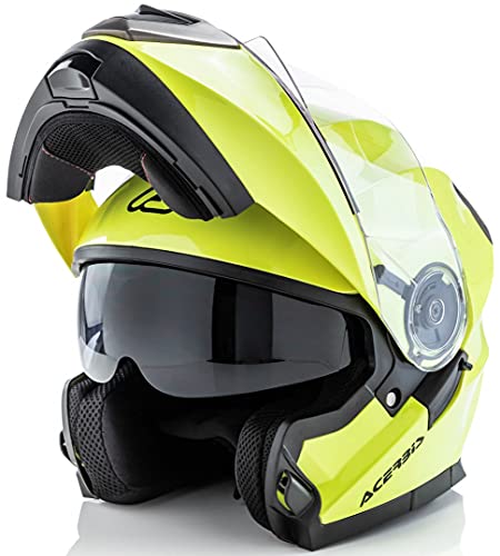 Acerbis Serel Casco Modural, Hombre, Amarillo, Large