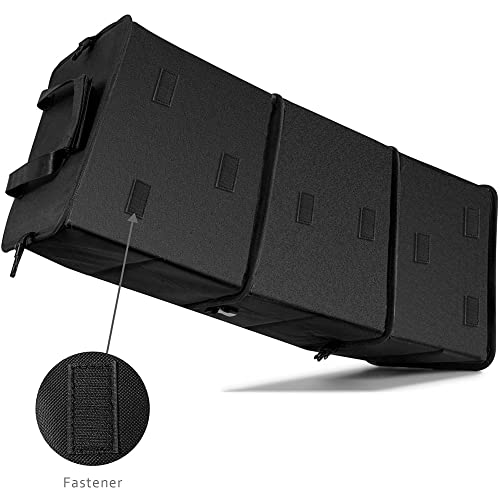 achilles Vario-Box Cesta plegable para el coche Cesta de la bolsa del maletero de tamaño ajustable con cierre en el fondo Cesta plegable grande-caja Negra 72x33x30cm