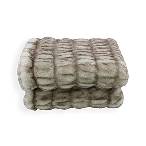 Acomoda Textil - Manta Piel Sintética Mink 130x160 cm. Manta Maicrofibra Ciervo, Extra Suave y Cálida. Manta para Sofá, Sillón y Viaje.