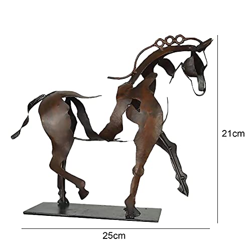ACUYE Escultura de caballo de metal Adonis, artesanía moderna hecha a mano en 3D, adornos decorativos de metal, estatua de caballo de vaquero, regalo único para jinete de caballo