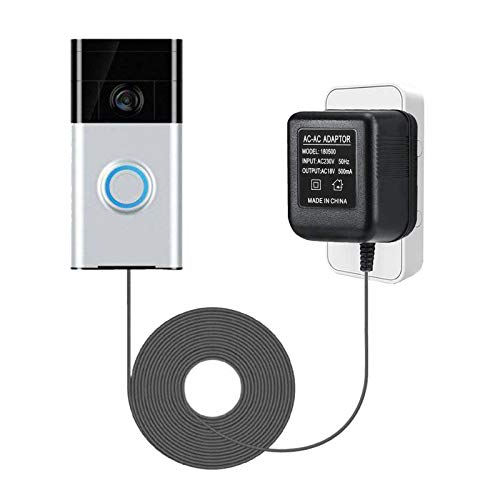Adaptador de alimentación y cable adaptador de red Smart Home Accesorio compatible para timbre de puerta Door Bell Video 2 Pro (5 m sin gancho)