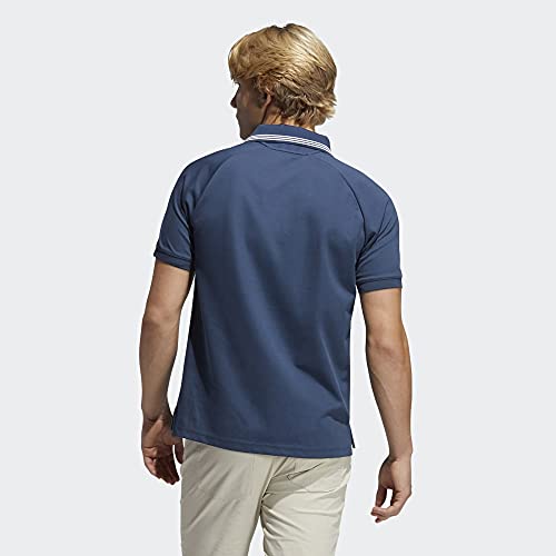 adidas Golf Men's Go-to Pique Primegreen Polo Shirt, Crew Navy/White, Extra Large