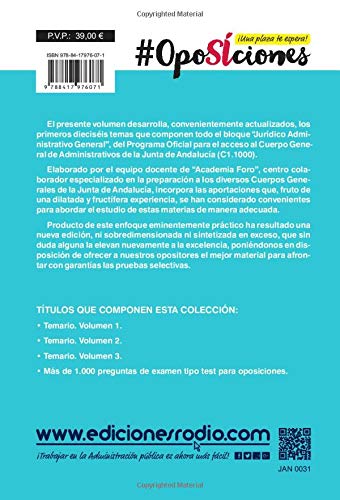Administrativos (C1.1000). Junta de Andalucía: Temario. Volumen 1