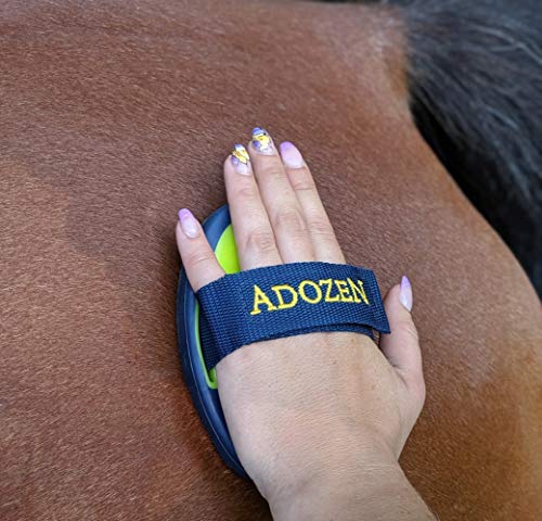 Adozen Caja de limpieza para caballos con contenido, 10 piezas rellenas, asas antideslizantes suaves al tacto, color verde, amarillo y verde