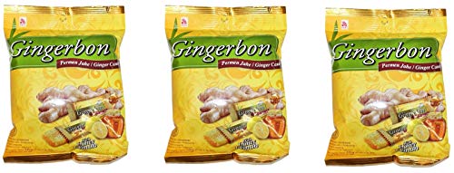 Agel caramelos de jengibre originales con miel y limón, paquete de 3, (3x125g)