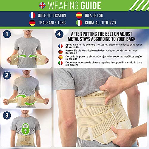 aHeal Cinturón Faja Lumbar Ortopédica para Corregir la Postura de la Espalda apto Hombre y Mujer | Soporte Lumbar Inferior para Aliviar el Dolor de Espalda y Prevención de Lesiones | Talla 3 Piel