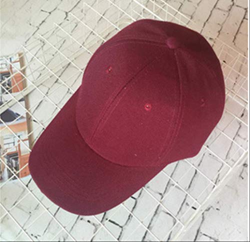 AHJSN Color sólido Sombrero Curvo Retro Hip Hop Gorra de béisbol Gorra de Palo mágico Ajustable Rojo Vino