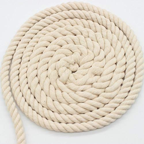 AILINDA Cuerda suave trenzada 100% algodón, 10 mm, cuerda gruesa para macramé, tejer, plantas de pared, manualidades y manualidades, 10 metros