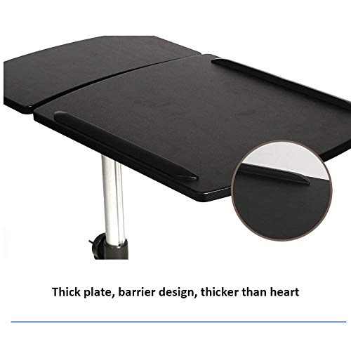 Aleación De Aluminio Mesas De para Ordenador con Panel De Roble Blanco,Altura Ajustable, Ruedas Bloqueables, Plegable,Soportes para Portatiles para Cama Y Sofá Bandeja De Cama para Desayuno Portátil