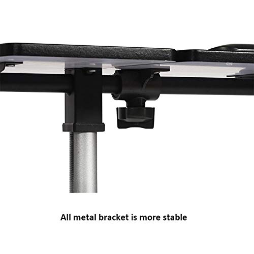 Aleación De Aluminio Mesas De para Ordenador con Panel De Roble Blanco,Altura Ajustable, Ruedas Bloqueables, Plegable,Soportes para Portatiles para Cama Y Sofá Bandeja De Cama para Desayuno Portátil