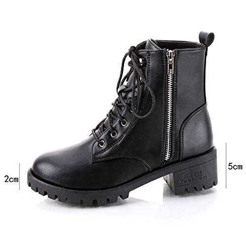 Alecony Botas Militares para Mujer Moda Invierno Zapatos Antideslizante Impermeable Lace-Up Boots Botines Botas de Nieve para Mujer