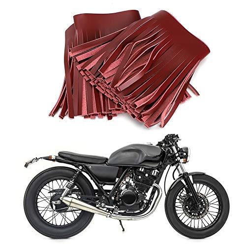 Alforja Baverta con flecos, flecos de suelo, 2 uds, alforja de pedal Retro para motocicleta, flecos de cuero artificial artesanal(#4)