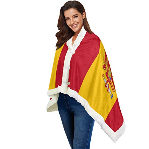 All3DPrint Manta de bandera de España, mantas, capa de capa, chales
