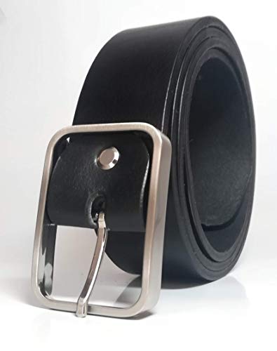 almela - Cinturón de hombre y mujer - Piel legitima - Vaquetilla - 4 cm de ancho - Cuero - 40mm - Vaqueros, Jeans, Trajes, Vestidos…