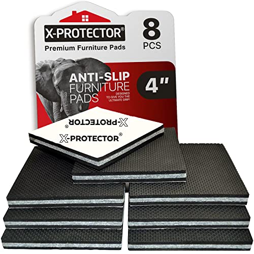 Almohadillas antideslizantes X-PROTECTOR - Premium protectores de piso - 8 piezas 100mm patas antideslizantes - Pies antideslizantes - Patas de goma de alta calidad - Mantener en su lugar los muebles