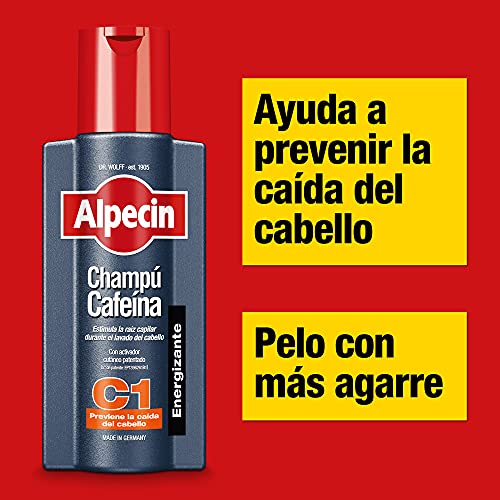 Alpecin Champú Cafeína C1 3x 250ml | Champu anticaida hombre y con cafeina | Tratamiento para la caida del cabello | Alpecin Shampoo Anti Hair Loss Treatment Men