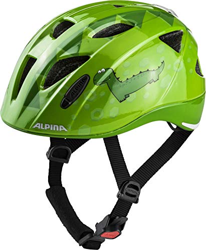 Alpina XIMO Flash Casco de Bicicleta, Unisex-Youth, Green Dino, 49-54