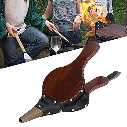 Alvinlite Fuelle de Chimenea - Fuelle de Aire para Chimenea Soplador de Cuero Fuelle de Fuego para chimeneas, Barbacoa y Camping, Fuelle con Correa de Cuero para Colgar