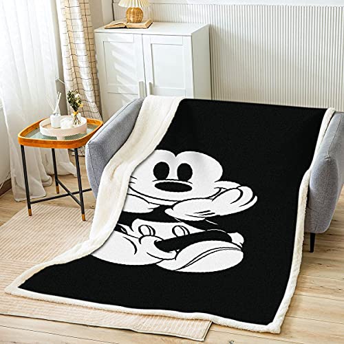 Amacigana Manta de forro polar con diseño de ratón, para adultos y niños, 100 % microfibra, para sofá de cama y sofá de forro polar (01,150 cm x 200 cm)