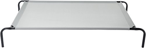 Amazon Basics - Cama elevada transpirable para mascotas, extragrande (153 x 94 x 23 cm), gris