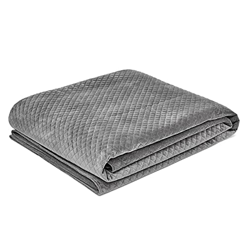 Amazon Basics - Funda de Minky acolchada para mantas con peso, 150 cm x 200 cm (doble), gris oscuro