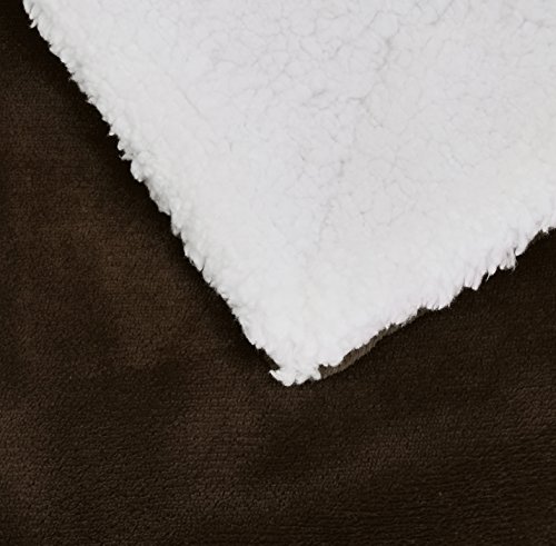 Amazon Basics – Manta de tela sherpa y microvisón, 130 x 170 cm, Chocolate