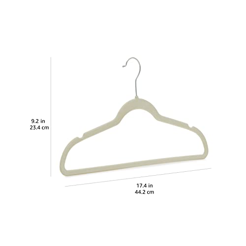 Amazon Basics - Perchas de terciopelo para trajes - Paquete de 50, Marfil