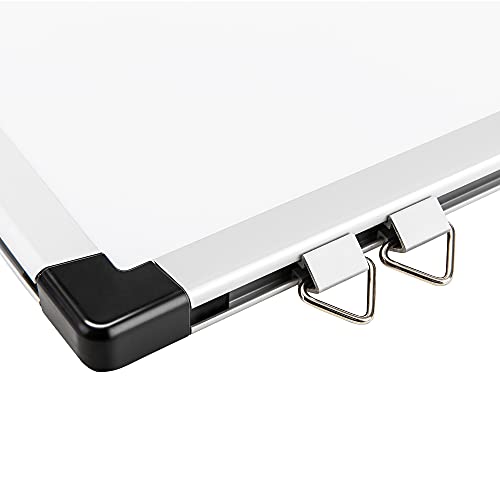 Amazon Basics - Pizarra blanca magnética con bandeja para rotuladores y marco de aluminio, 60 cm x 45 cm