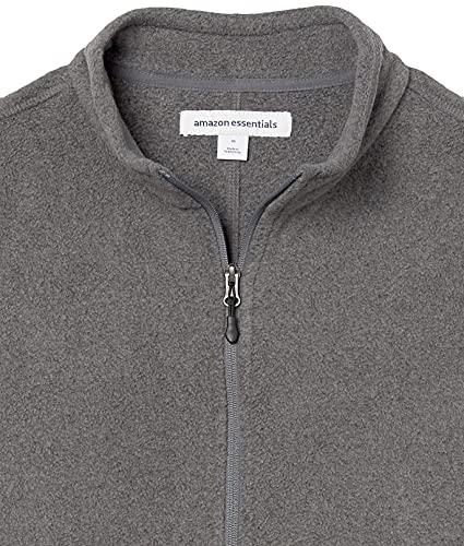 Amazon Essentials - Chaleco polar con cremallera completa para hombre, Gris (Charcoal Heather), Medium