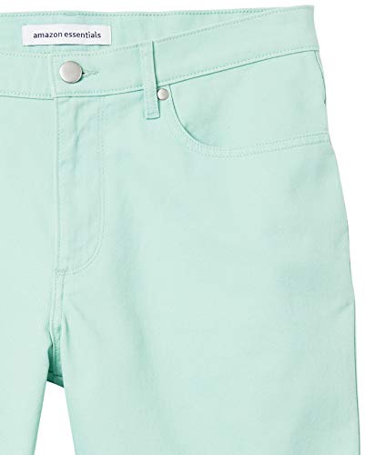 Amazon Essentials Corte Recto de 22,8 cm de Entrepierna elástica con 5 Bolsillos Pantalones, Verde Menta, 32W