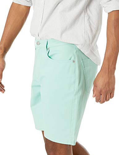 Amazon Essentials Corte Recto de 22,8 cm de Entrepierna elástica con 5 Bolsillos Pantalones, Verde Menta, 32W