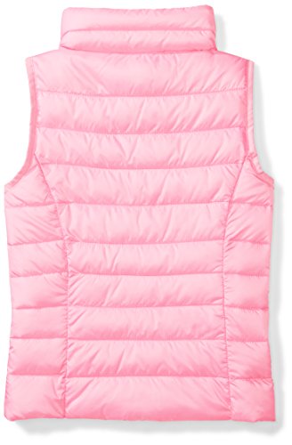 Amazon Essentials Girls' Lightweight Water-Resistant Packable Puffer Vest Camiseta sin Mangas, Rosa (Neon Flamingo Pink), Medium
