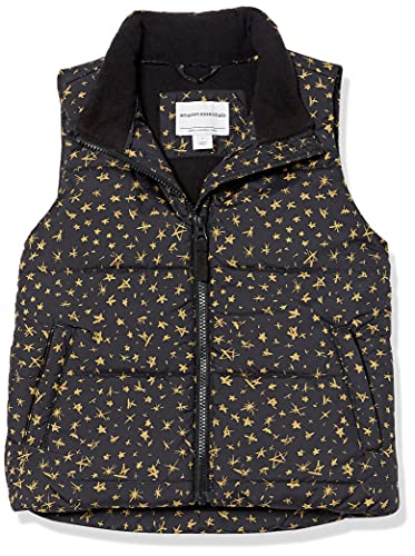 Amazon Essentials Heavy-Weight Puffer Vest Chaqueta, Negro, Estrellas, 8 años