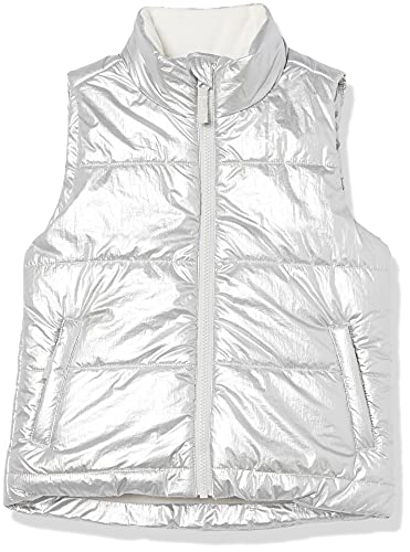 Amazon Essentials Heavy-Weight Puffer Vest Chaqueta, Plata Metálica, 6-7 años