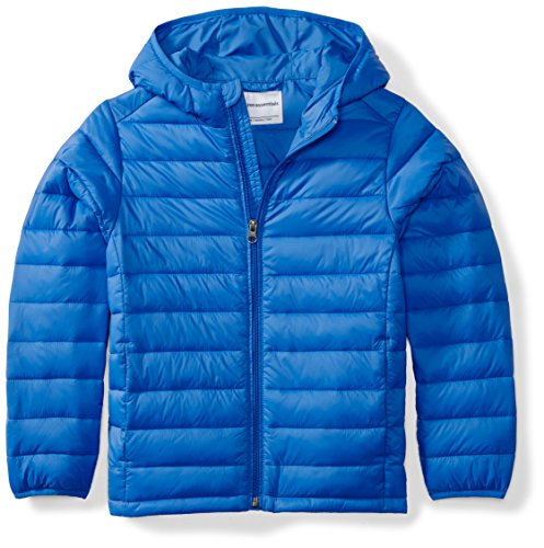 Amazon Essentials Lightweight Water-Resistant Packable Hooded Puffer Jacket Chaqueta, Azul, 11-12 años