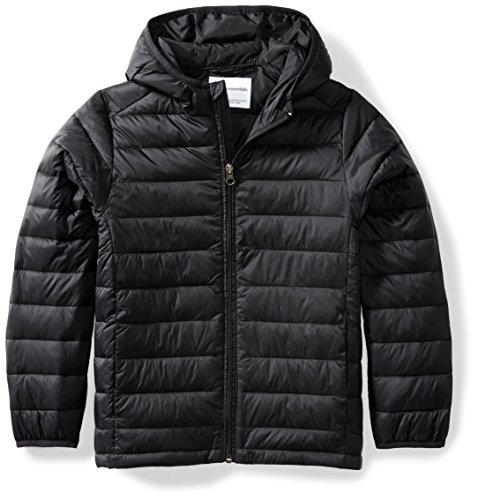 Amazon Essentials Lightweight Water-Resistant Packable Hooded Puffer Jacket Chaqueta, Negro, 8 años