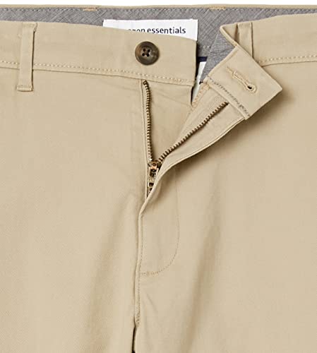 Amazon Essentials - Pantalones ajustados informales en color caqui para hombre, Beige (Khaki), W30/L34